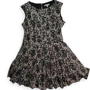 Danny Nicole Dress 18 Sleeveless Abstract Black Crochet Wimsygoth Fit Flare HOCO